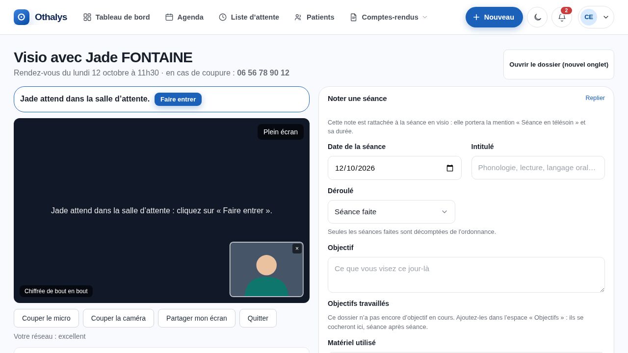 Le patient attend dans la salle d’attente : « Faire entrer »