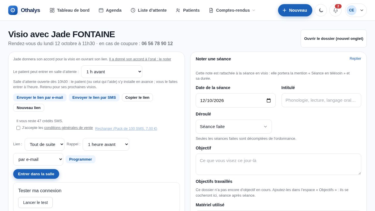 Préparer la visio : l’ouverture de la salle d’attente et l’envoi du lien